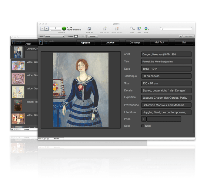 FileMaker GO Customer screen