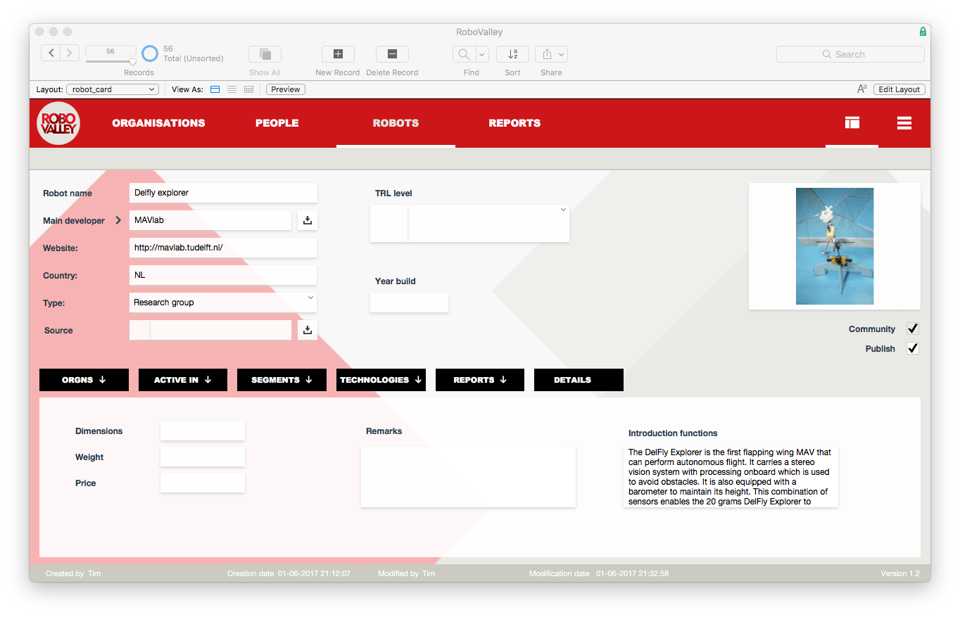 FileMaker GO Customer screen