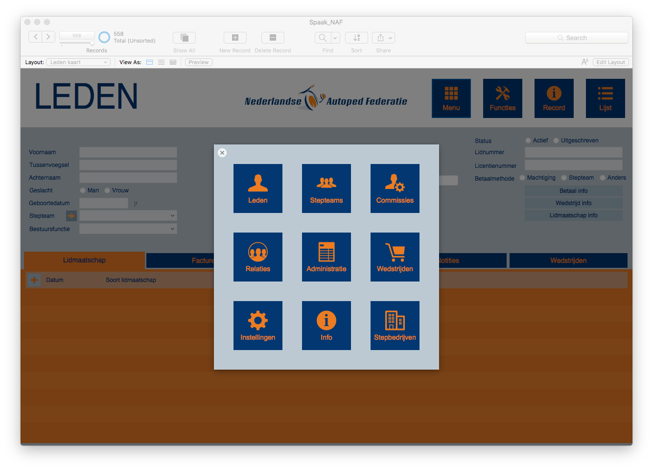 ledenadministratie software voorbeeld 2